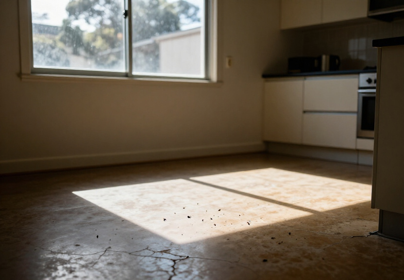 Cockroach infestation in a Bayview kitchen before treatment